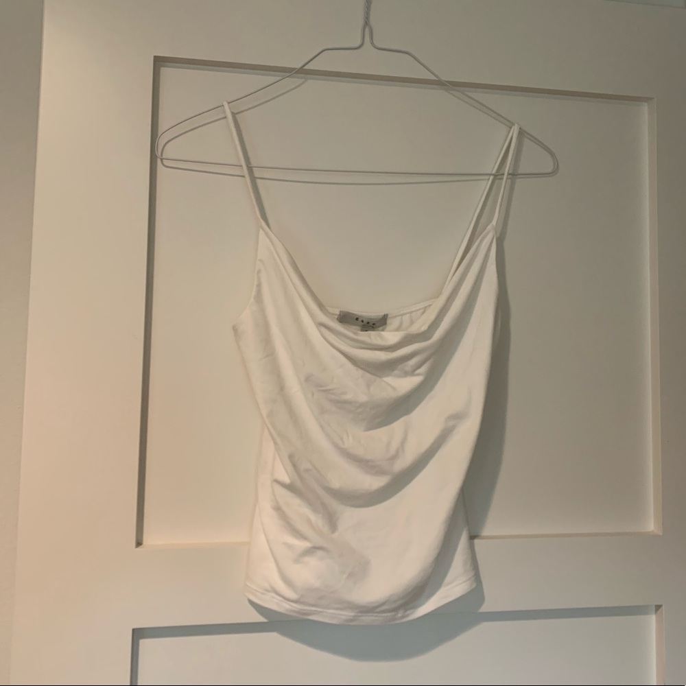 Women’s White Draped Tank Top
